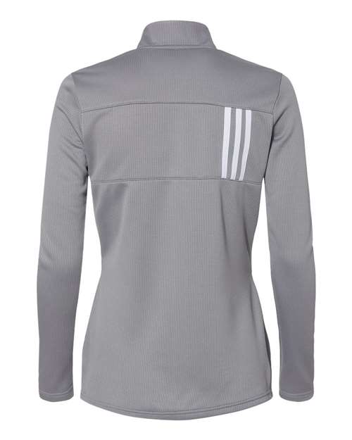 adidas A483 Women's 3-Stripes Double Knit Full-Zip Jacket - Grey Three/ White - Back