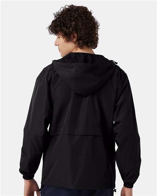 Champion CO125 Unisex Full-Zip Anorak Jacket - Black - OnModelBack