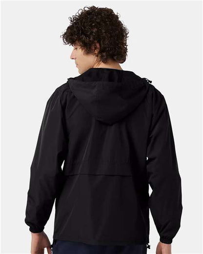 Champion CO125 Unisex Full-Zip Anorak Jacket - Black - OnModelBack