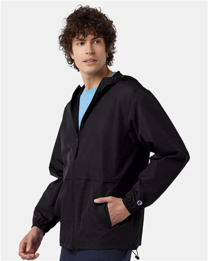 Champion CO125 Unisex Full-Zip Anorak Jacket - Black - OnModelSide