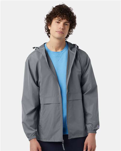 Champion CO125 Unisex Full-Zip Anorak Jacket - Graphite - OnModelFront