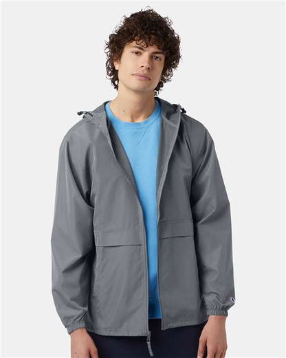 Champion CO125 Unisex Full-Zip Anorak Jacket - Graphite - OnModelFront