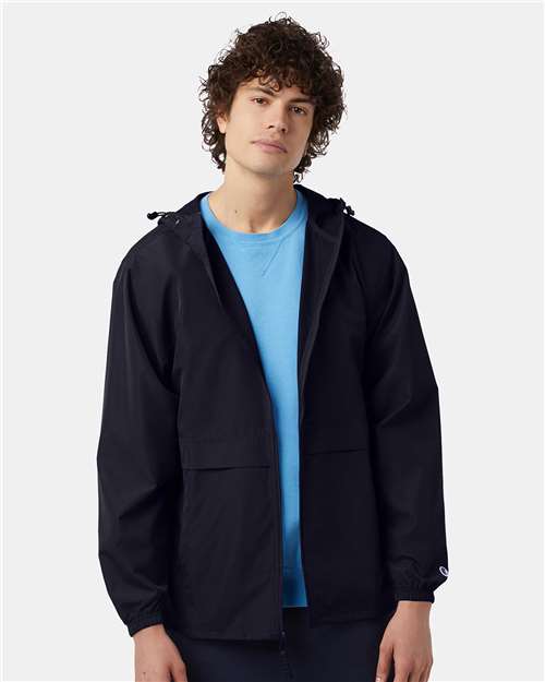 Champion CO125 Unisex Full-Zip Anorak Jacket - Navy - OnModelFront