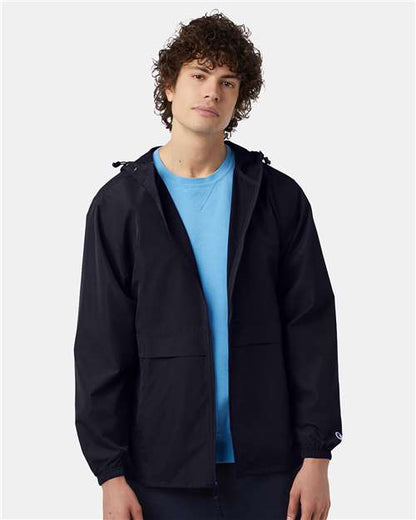 Champion CO125 Unisex Full-Zip Anorak Jacket - Navy - OnModelFront