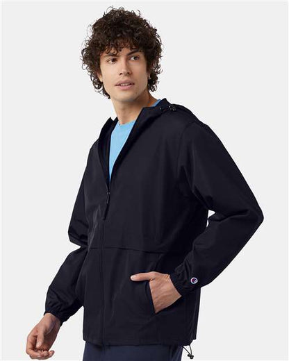 Champion CO125 Unisex Full-Zip Anorak Jacket - Navy - OnModelSide