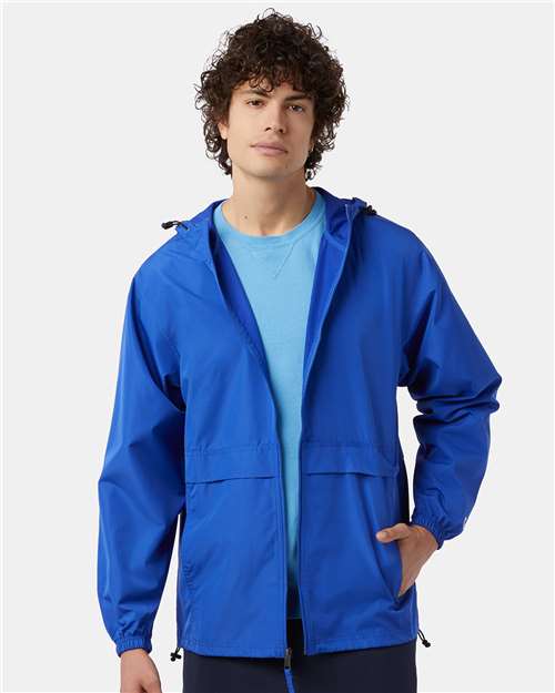 Champion CO125 Unisex Full-Zip Anorak Jacket - Royal Blue - OnModelFront