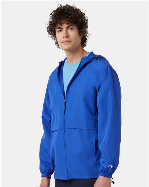 Champion CO125 Unisex Full-Zip Anorak Jacket - Royal Blue - OnModelSide