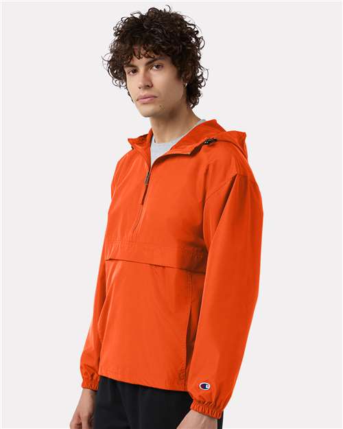 Champion CO200 Unisex Packable Anorak Jacket - Orange - OnModelSide