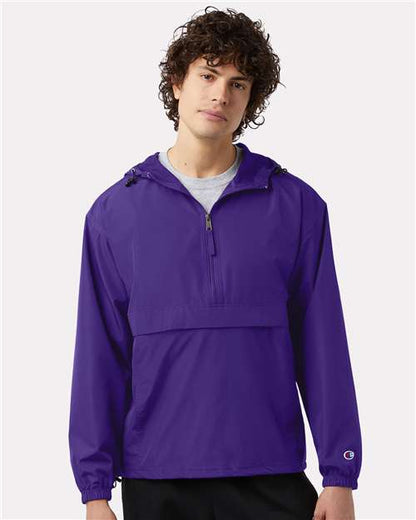 Champion CO200 Unisex Packable Anorak Jacket - Purple - OnModelFront