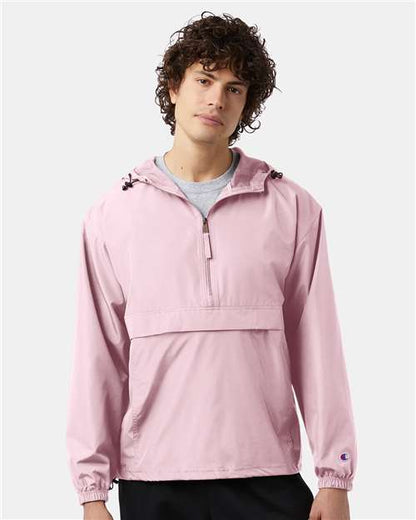 Champion CO200 Unisex Packable Anorak Jacket - Pink Candy - OnModelFront