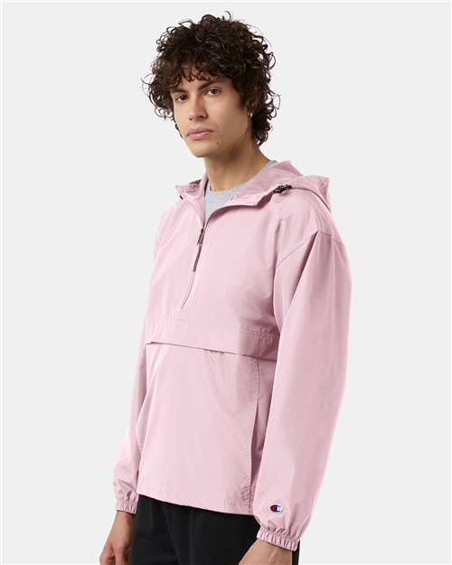 Champion CO200 Unisex Packable Anorak Jacket - Pink Candy - OnModelSide