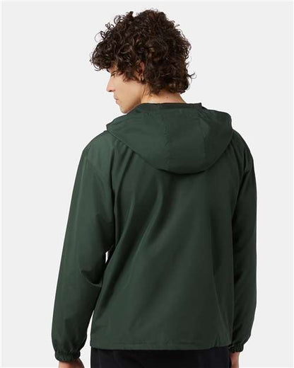 Champion CO200 Unisex Packable Anorak Jacket - Dark Green - OnModelBack