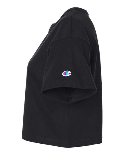 Champion T453W Women's Heritage Jersey Crop T-Shirt - Black - DirectSide