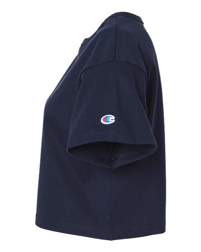 Champion T453W Women's Heritage Jersey Crop T-Shirt - Navy - DirectSide