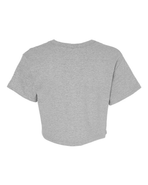 Champion T453W Women's Heritage Jersey Crop T-Shirt - Oxford Grey - Back