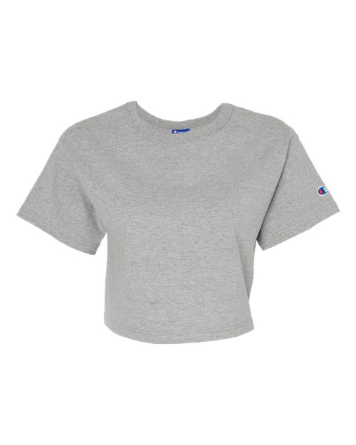 Champion T453W Women's Heritage Jersey Crop T-Shirt - Oxford Grey - Front