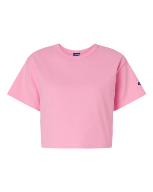 Champion T453W Women's Heritage Jersey Crop T-Shirt - Pink Candy - Front