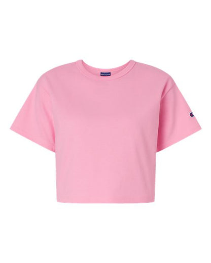 Champion T453W Women's Heritage Jersey Crop T-Shirt - Pink Candy - Front
