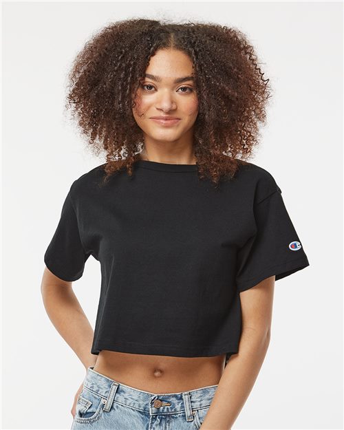 Champion T453W Women's Heritage Jersey Crop T-Shirt - style view
