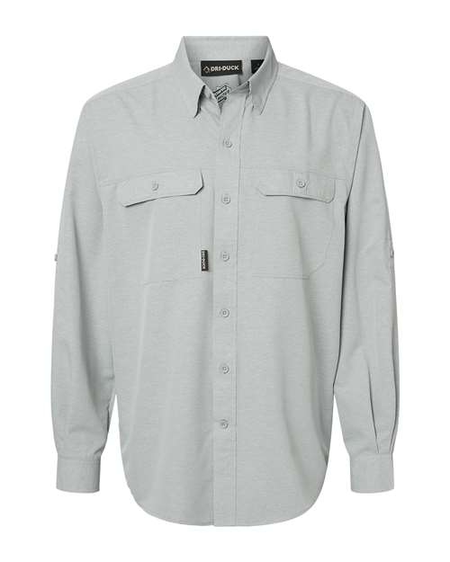 DRI DUCK 4441 Men's Crossroad Woven Shirt - Grey - Front