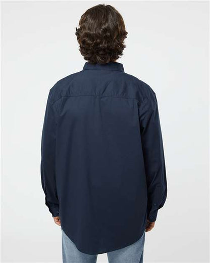 DRI DUCK 4450 Men's Craftsman Woven Shirt - Deep Blue - OnModelBack
