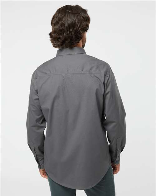 DRI DUCK 4450 Men's Craftsman Woven Shirt - Gunmetal - OnModelBack