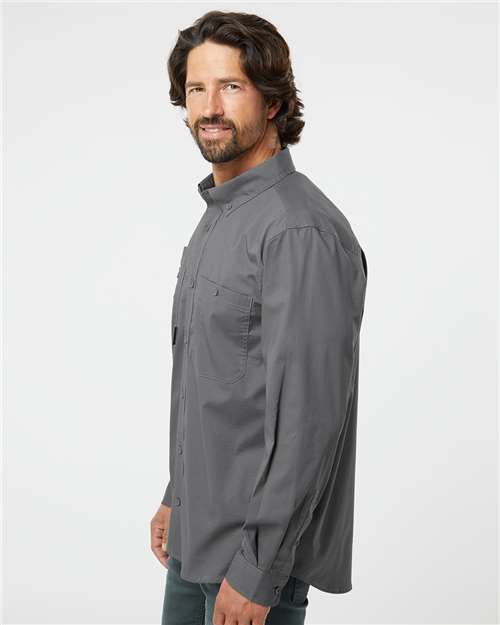 DRI DUCK 4450 Men's Craftsman Woven Shirt - Gunmetal - OnModelSide
