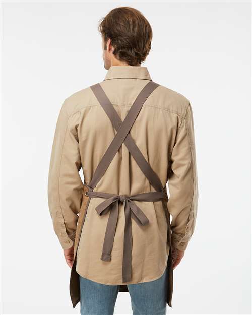 DRI DUCK 1500 Workman's Apron - Field Khaki/ Tobacco - OnModelBack