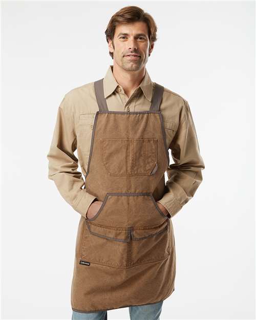 DRI DUCK 1500 Workman's Apron - Field Khaki/ Tobacco - OnModelFront