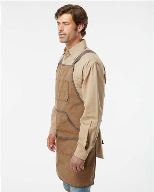 DRI DUCK 1500 Workman's Apron - Field Khaki/ Tobacco - OnModelSide