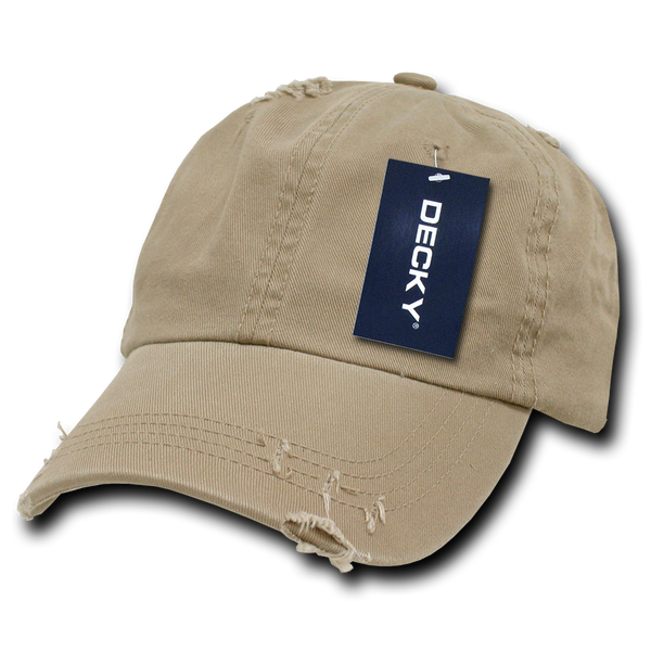 Decky-959-6 Panel Low Profile Relaxed Vintage Dad Hat - Khaki