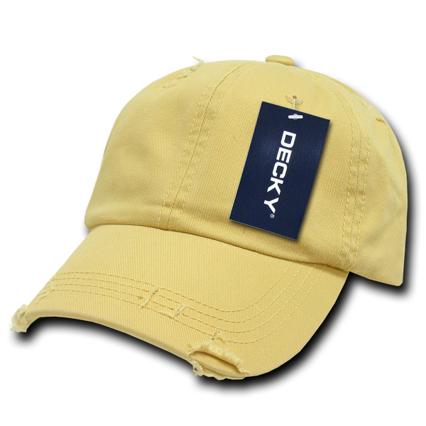 Decky-959-6 Panel Low Profile Relaxed Vintage Dad Hat - Mustard