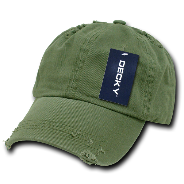 Decky-959-6 Panel Low Profile Relaxed Vintage Dad Hat - Olive