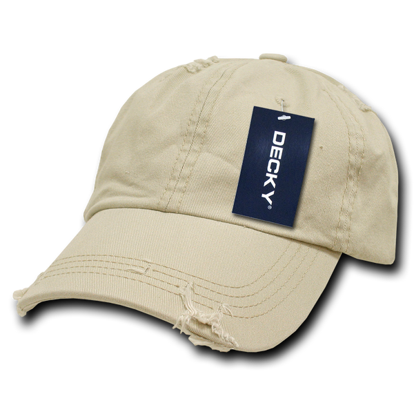 Decky-959-6 Panel Low Profile Relaxed Vintage Dad Hat - Stone