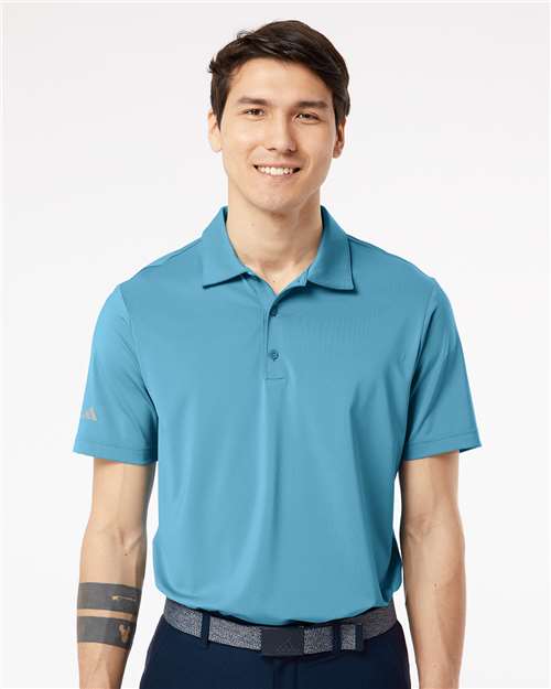 adidas A514 Men's Ultimate365 Solid Polo - Hazy Blue - OnModelFront