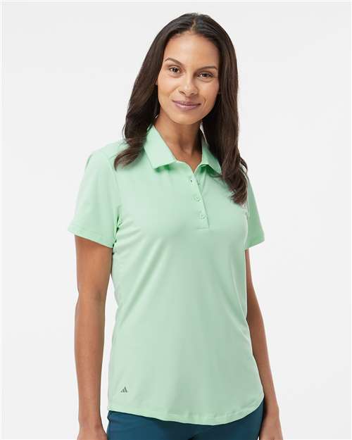 adidas A515 Women's Ultimate365 Solid Polo - Clear Mint - OnModelFront