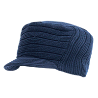 Decky Flat Top HybriCap – Ribbed Knit Visor Beanie Hat
