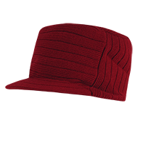 Decky Flat Top HybriCap – Ribbed Knit Visor Beanie Hat - Red