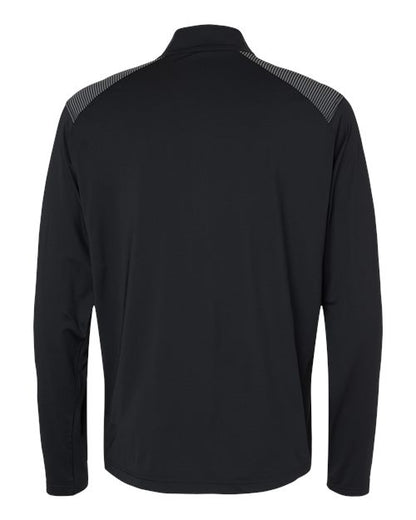 adidas A520 Men's Ultimate365 Lightweight Shoulder Stripe Quarter-Zip Pullover - Black - Back
