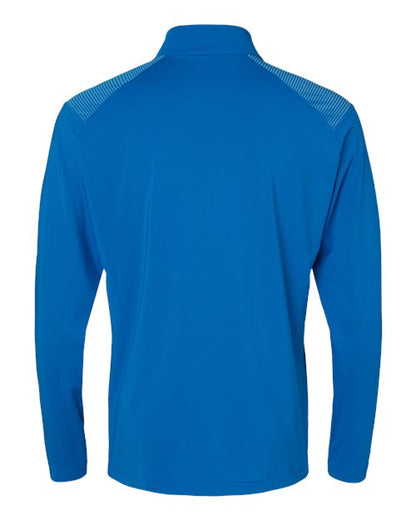 adidas A520 Men's Ultimate365 Lightweight Shoulder Stripe Quarter-Zip Pullover - Glory Blue - Back