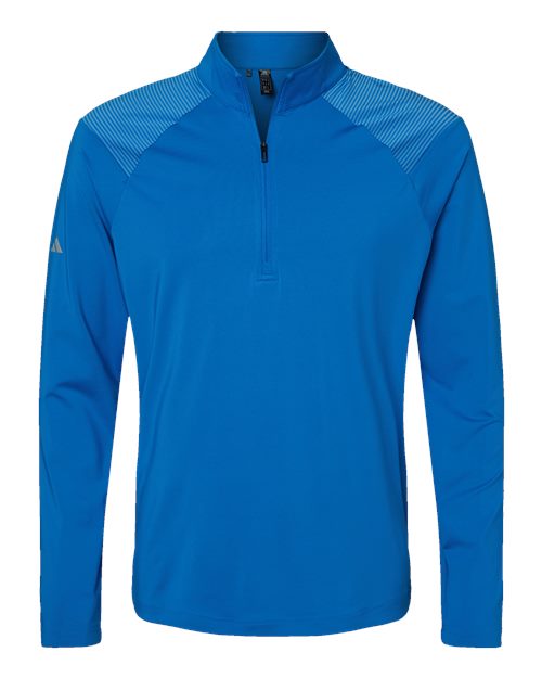 adidas A520 Men's Ultimate365 Lightweight Shoulder Stripe Quarter-Zip Pullover - Glory Blue - Front