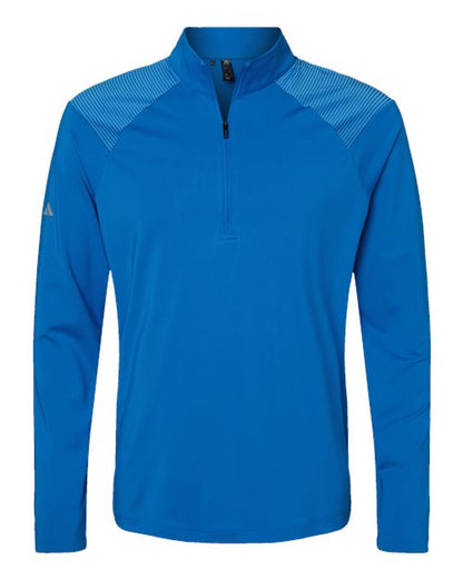 adidas A520 Men's Ultimate365 Lightweight Shoulder Stripe Quarter-Zip Pullover - Glory Blue - Front