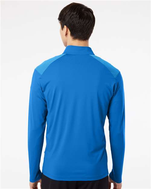 adidas A520 Men's Ultimate365 Lightweight Shoulder Stripe Quarter-Zip Pullover - Glory Blue - OnModelBack