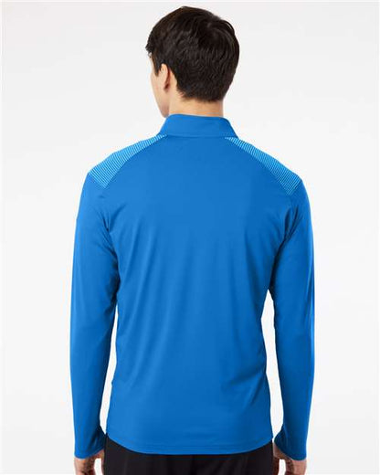 adidas A520 Men's Ultimate365 Lightweight Shoulder Stripe Quarter-Zip Pullover - Glory Blue - OnModelBack