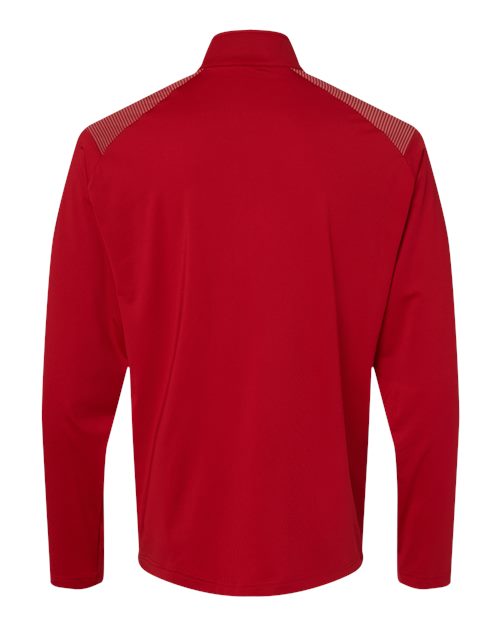 adidas A520 Men's Ultimate365 Lightweight Shoulder Stripe Quarter-Zip Pullover - Team Power Red - Back