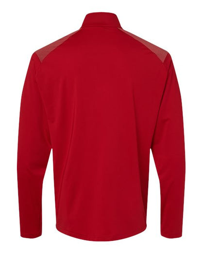 adidas A520 Men's Ultimate365 Lightweight Shoulder Stripe Quarter-Zip Pullover - Team Power Red - Back