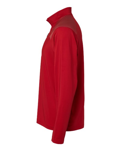 adidas A520 Men's Ultimate365 Lightweight Shoulder Stripe Quarter-Zip Pullover - Team Power Red - DirectSide