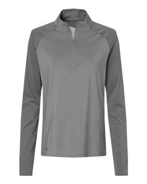 adidas A521 Women's Ultimate365 Lightweight Raglan Quarter-Zip Pullover - Grey Three - Front