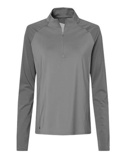 adidas A521 Women's Ultimate365 Lightweight Raglan Quarter-Zip Pullover - Grey Three - Front
