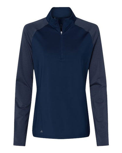 adidas A521 Women's Ultimate365 Lightweight Raglan Quarter-Zip Pullover - Team Navy Blue - Front